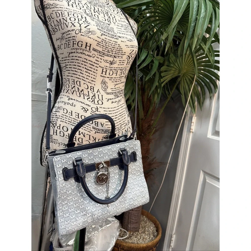 Michael Kors Hamilton Women Small Satchel Handbag Crossbody Bag - Jean Lock key